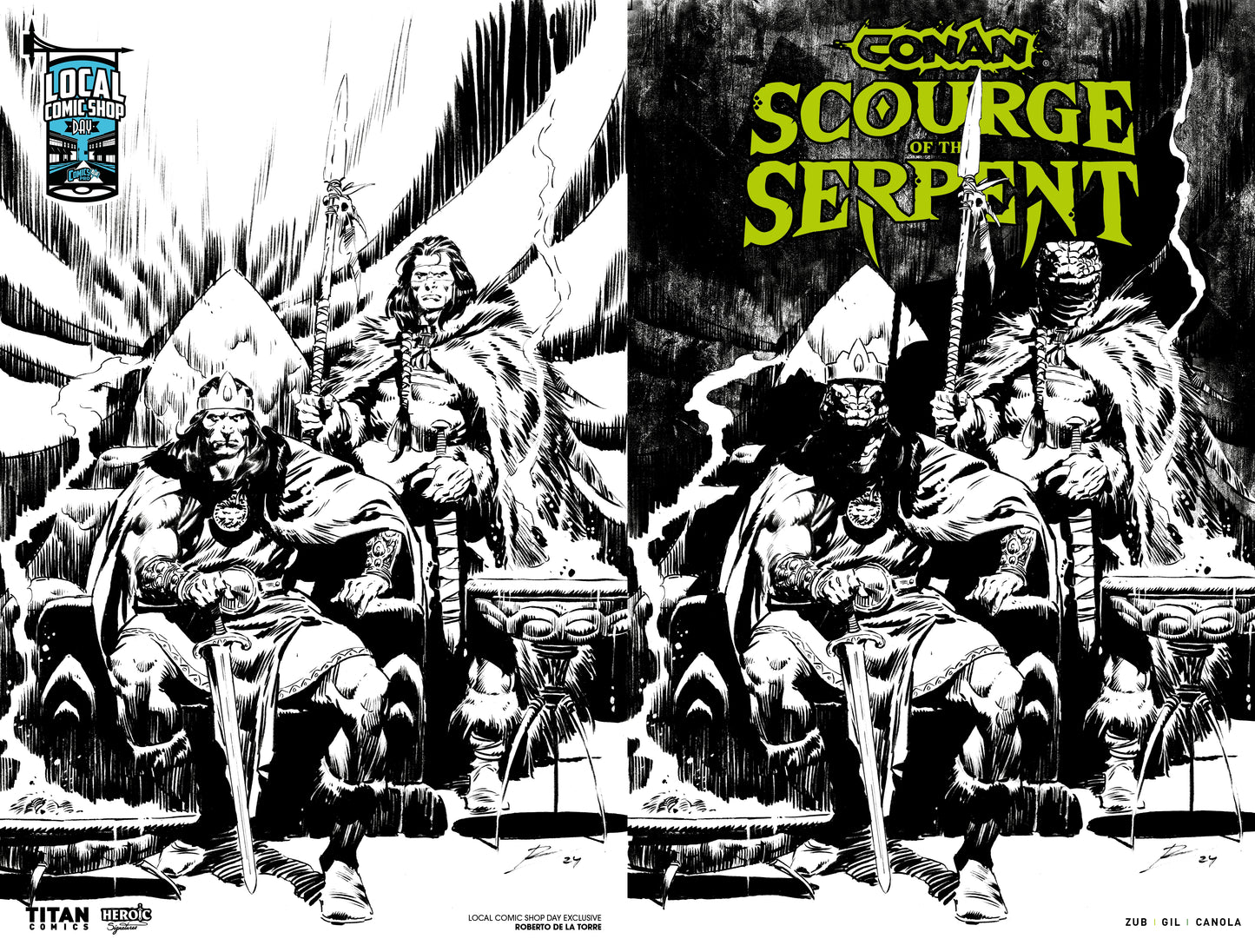 CONAN THE BARBARIAN SCOURGE OF THE SERPENT #1 (OF 4) CVR J ROBERTO DE LA TORRE LCSD EXCLUSIVE INKS WRAPAROUND VARIANT (MR)