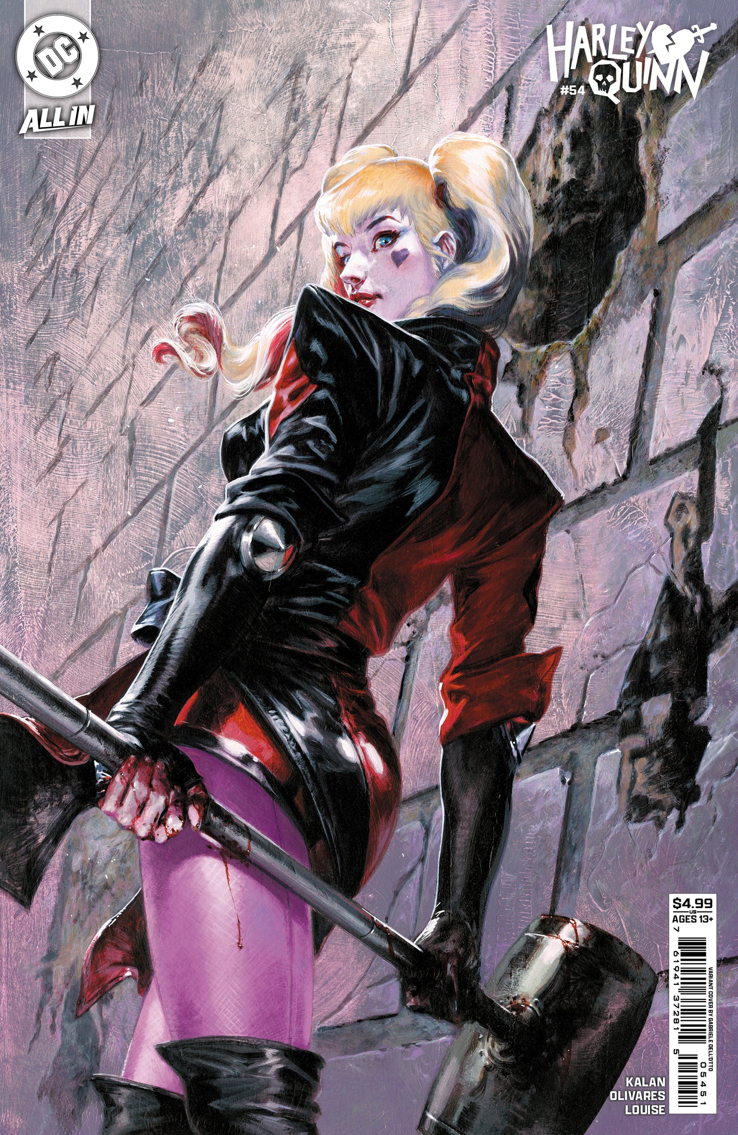 HARLEY QUINN #54 CVR D GABRIELE DELL OTTO GOTHAM CARD STOCK VARIANT