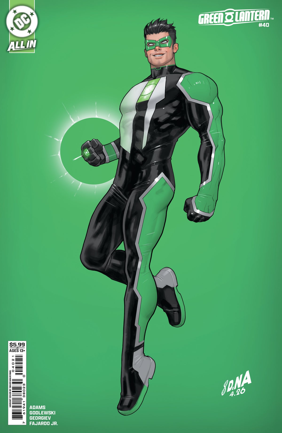 GREEN LANTERN #40 CVR B DAVID NAKAYAMA CARD STOCK VAR (GREEN LANTERN FIRST LIGHT)