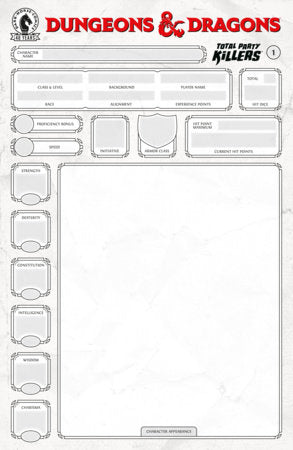 DUNGEONS & DRAGONS: TOTAL PARTY KILLERS #1 (CVR E) (BLANK COVER - CHARACTER SHEET)
