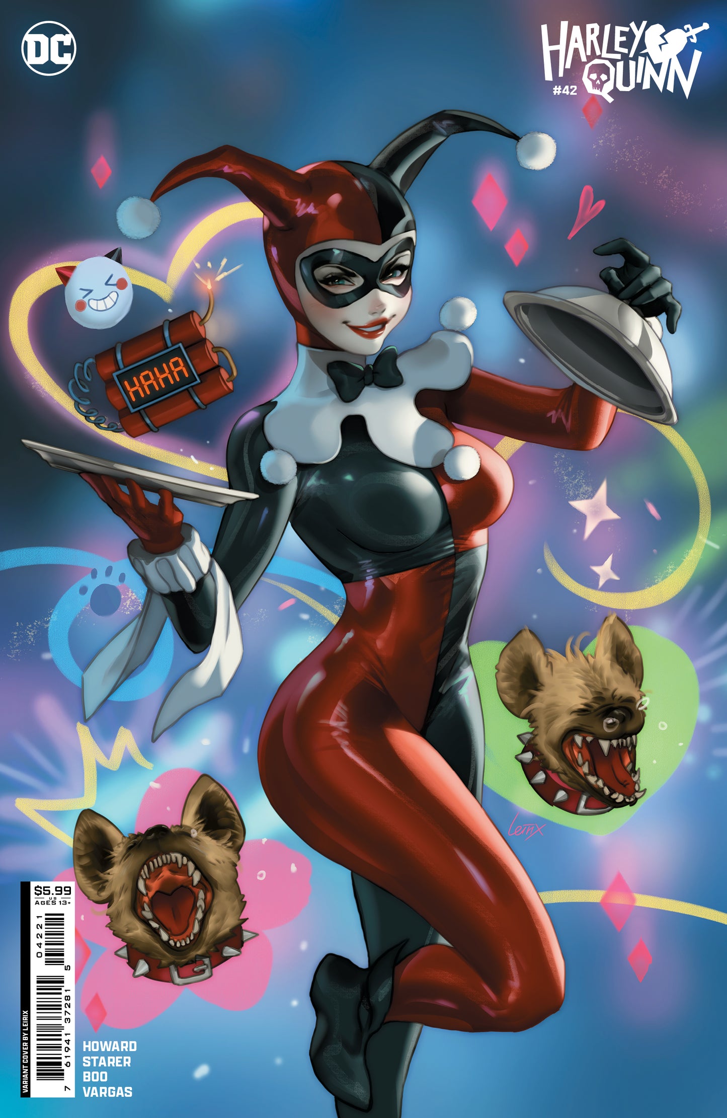 HARLEY QUINN #42 CVR B LESLEY LEIRIX LI CARD STOCK VARIANT