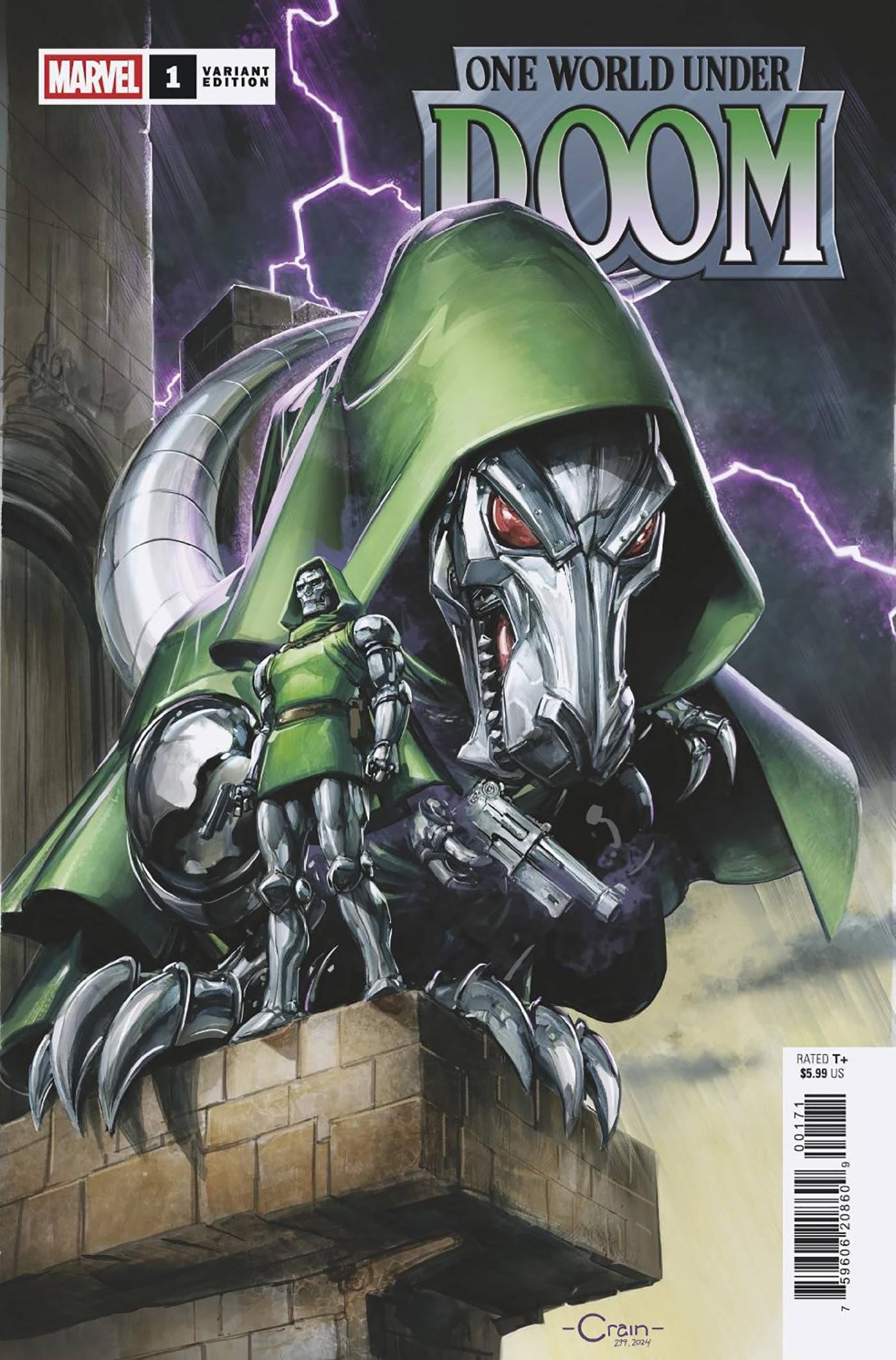 ONE WORLD UNDER DOOM #1 (OF 9) CLAYTON CRAIN DOOMASAUR VARIANT