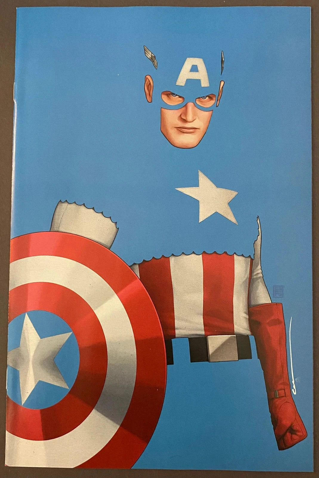 CAPTAIN AMERICA #2 JOHN TYLER CHRISTOPHER NEGATIVE SPACE VIRGIN VARIANT SIGNED