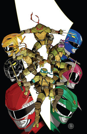 MIGHTY MORPHIN POWER RANGERS/ TEENAGE MUTANT NINJA TURTLES III #1 O UNLOCKABLE VARIANT (FULL ART, MORA)