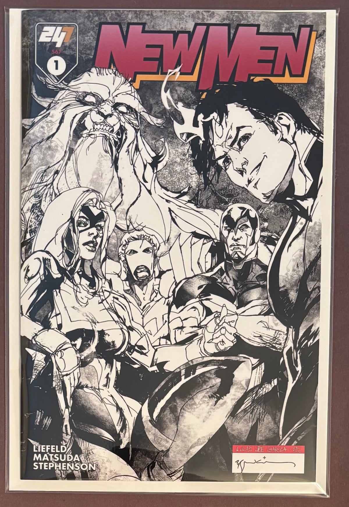NEWMEN: SPECIAL #1 EXCLUSIVE COVER BY LUCAS LEE-GARZA AND BILL SIENKIEWICZ, B&W SERIAL NUMBERED EDITION