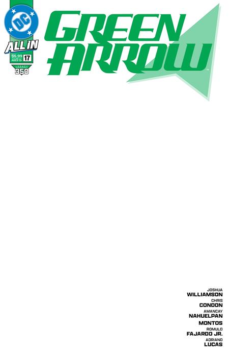 GREEN ARROW #17 CVR D BLANK CARD STOCK VARIANT