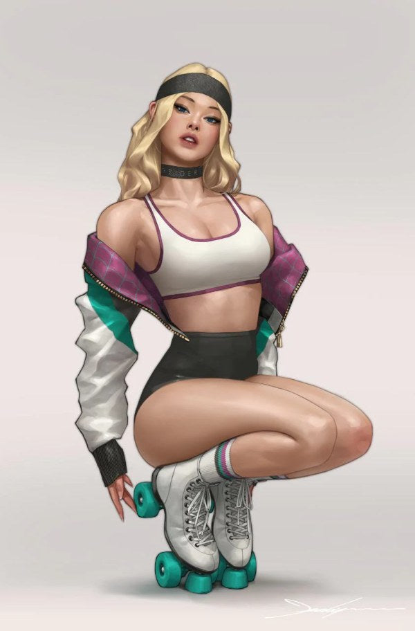 THE AMAZING SPIDER-MAN #40 GOLDEN APPLE COMICS JEEHYUNG LEE SPIDER-GWEN ROLLERSKATE VIRGIN VARIANT