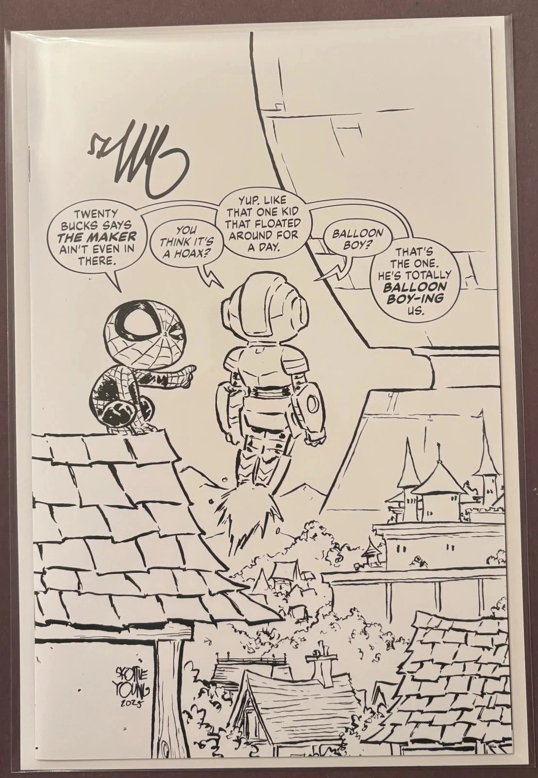 ULTIMATE ENDGAME #1 SKOTTIE YOUNG BLACK AND WHITE VIRGIN VARIANT 1:100 SIGNED