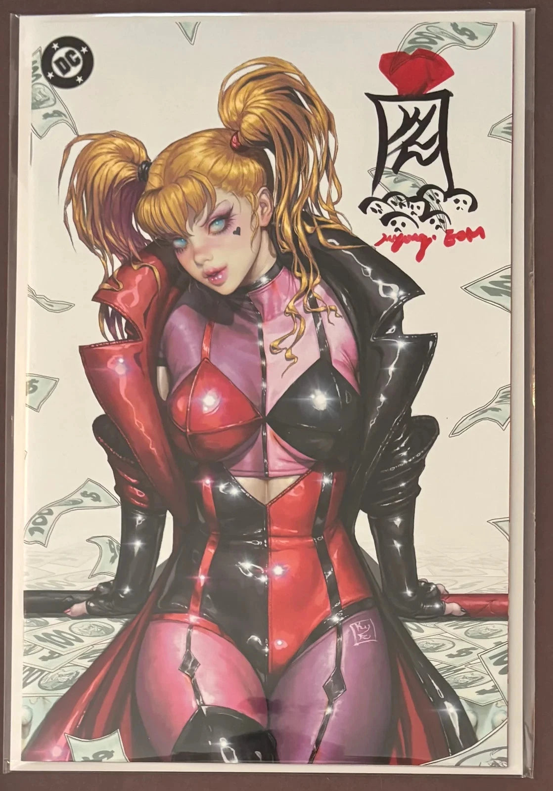 HARLEY QUINN #50 KYUYONG EOM WHITE EXCLUSIVE SIGNED AND REMARKED